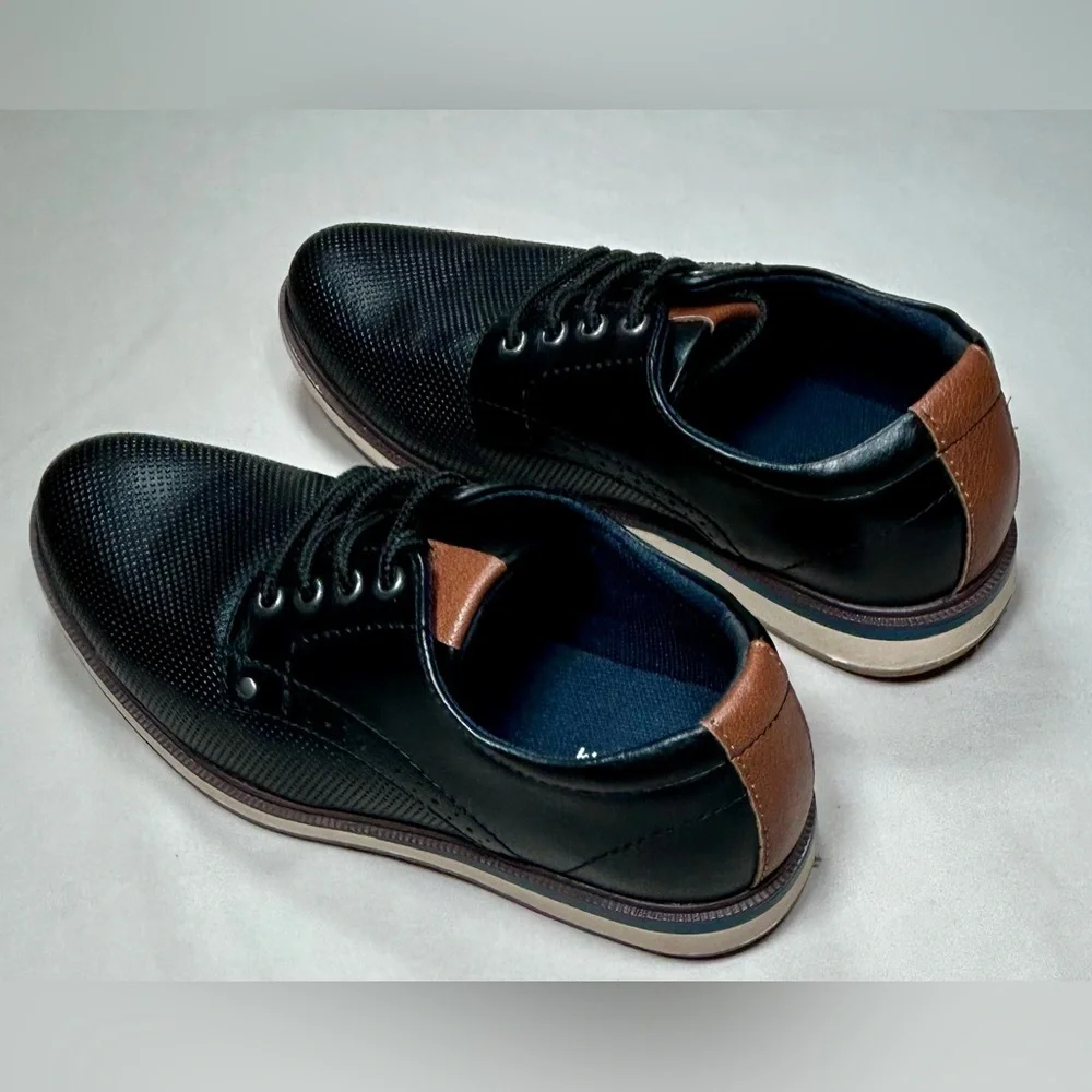 Nordstrom Kids Dorian Dress Oxford Design Shoe Black and Tan Lace Up Size 1 M